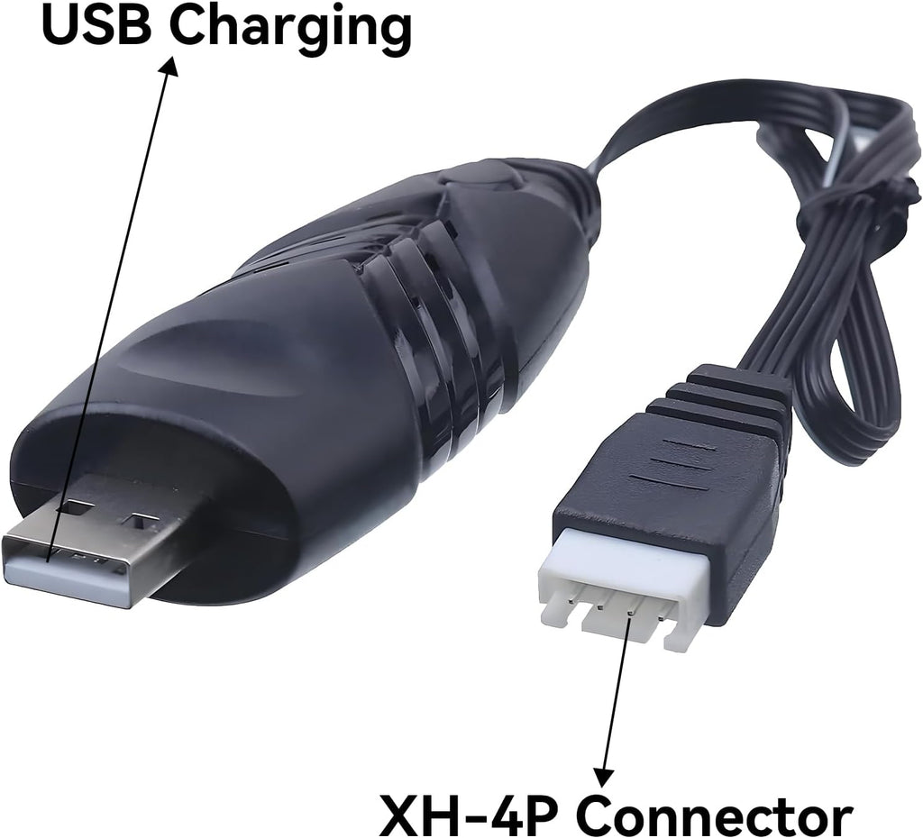 11.1V Battery Charger Airsoft - 2A 1500mAh USB Chargers with XH-4P Plug Gel Blaster 3S Lipo Battery 11.1 Volt Li-ion