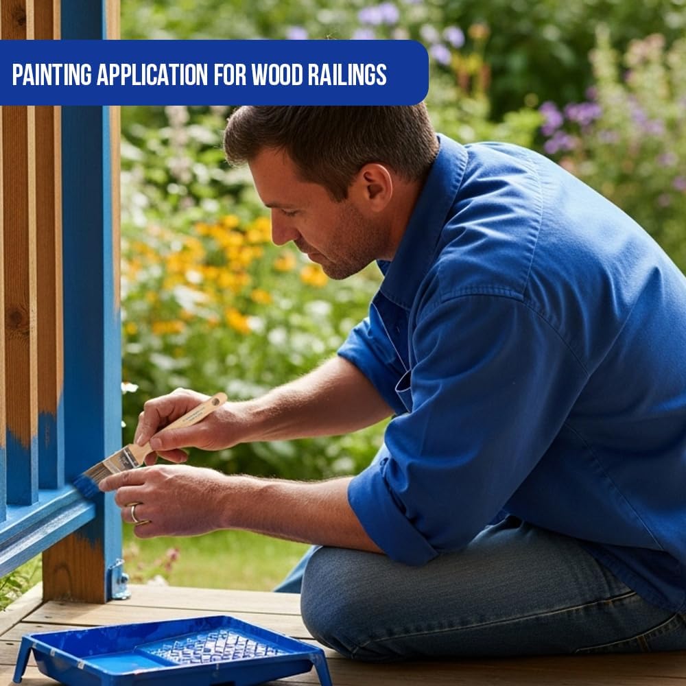 Paint Brushes, 5-Piece Paint Brush Set, Flat & Angle Brushes for Walls, Trim, Cabinets, Interior & Exterior Latex and
