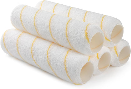 Paint Roller Covers, 5 Pack, 9 Inch Microfiber Paint Roller, 3/8" Nap Covers for Paint Roller Frame, Rollers for