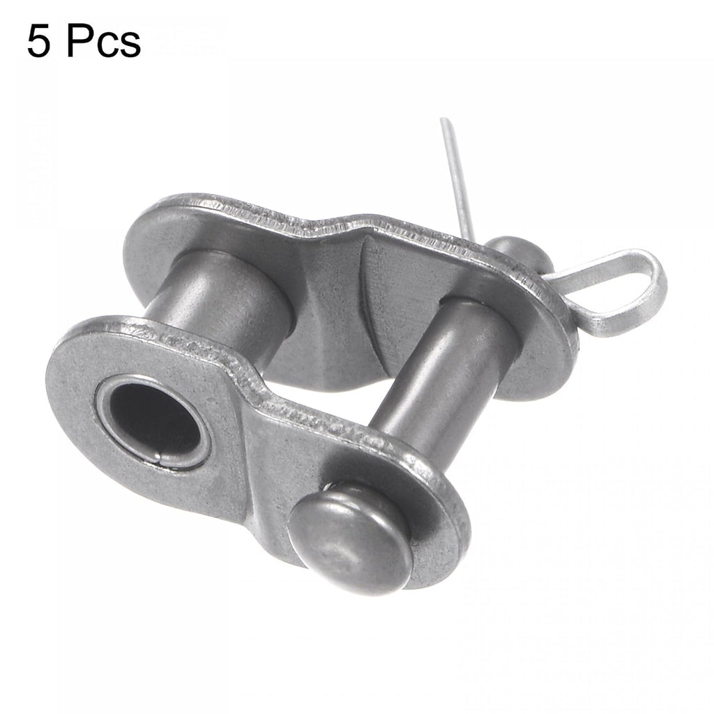 uxcell 5Pcs #25 Chain Offset Half Link Roller, 1/4" Pitch Carbon Steel, Standard Chain End Connector Split Links for 04C Chain