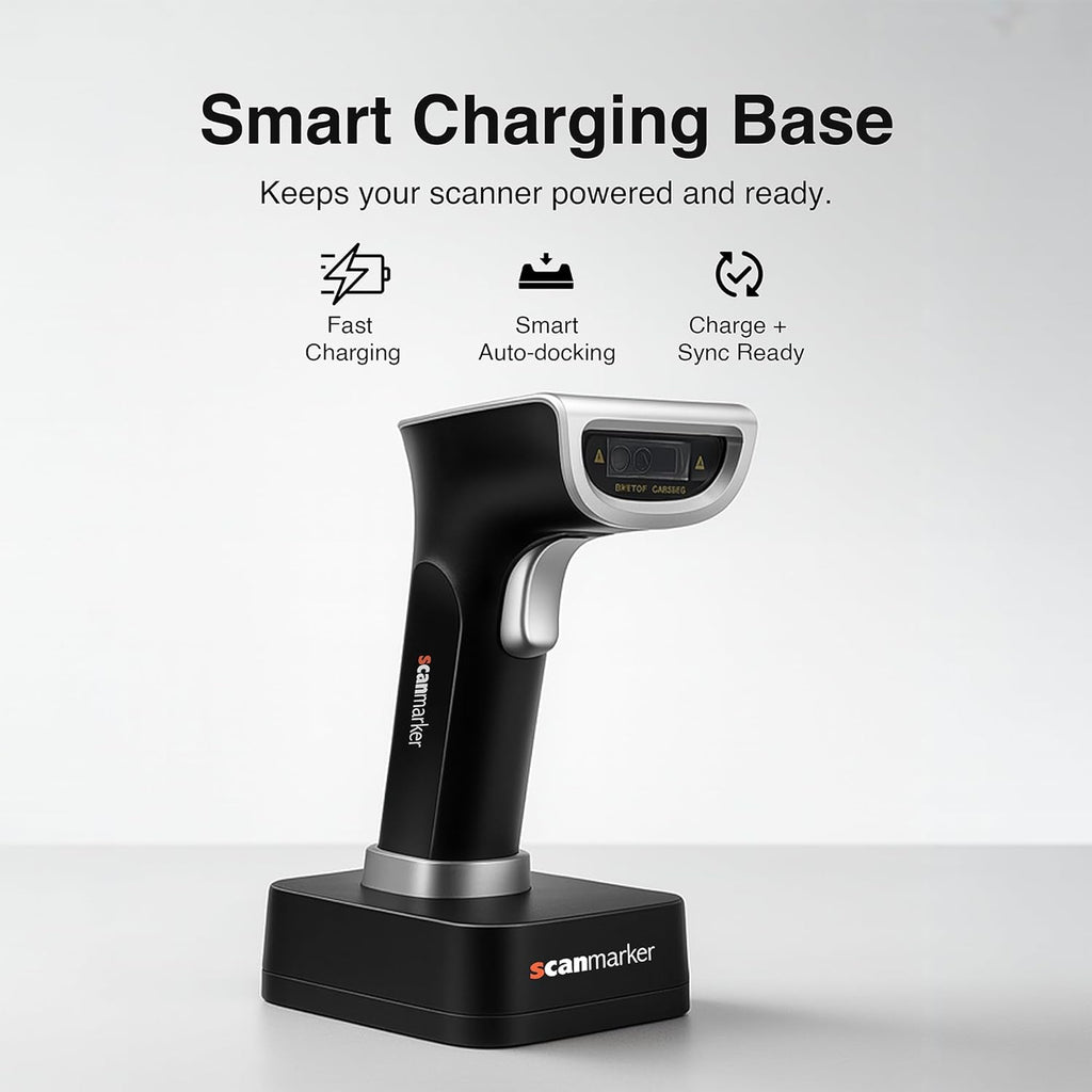 1D/2D Barcode Scanner Wireless – Boost Speed & Accuracy with Bluetooth Barcode Scanner & 2.4G Modes – Handheld QR &