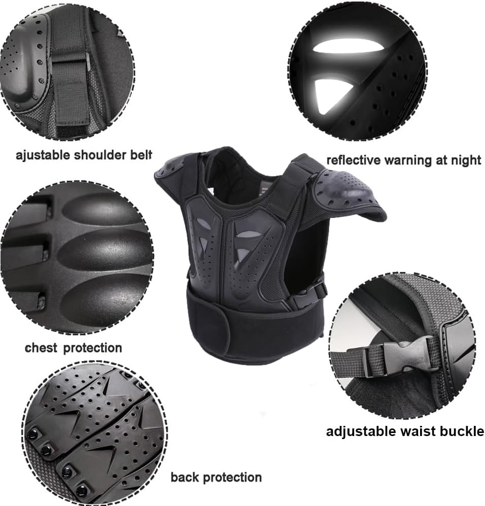 Youth Kids Chest Protector Dirt Bike Gear Motorcycle Chest Armor Motocross Dirtbike Protective Gear for Child, Boy