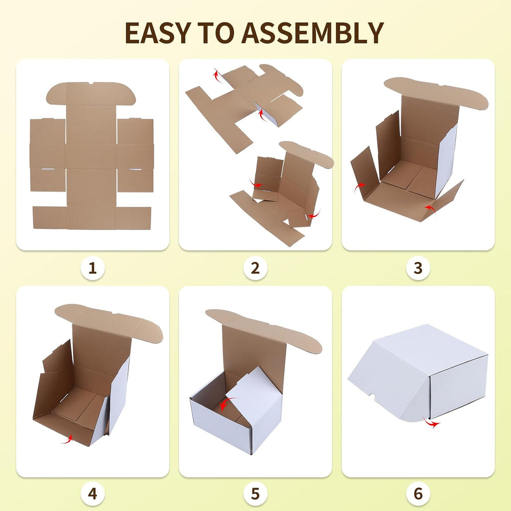 40 Pack 6x4x3 Small Shipping Boxes for Packing Small Business, White Corrugated Cardboard mailing Box for Shipping