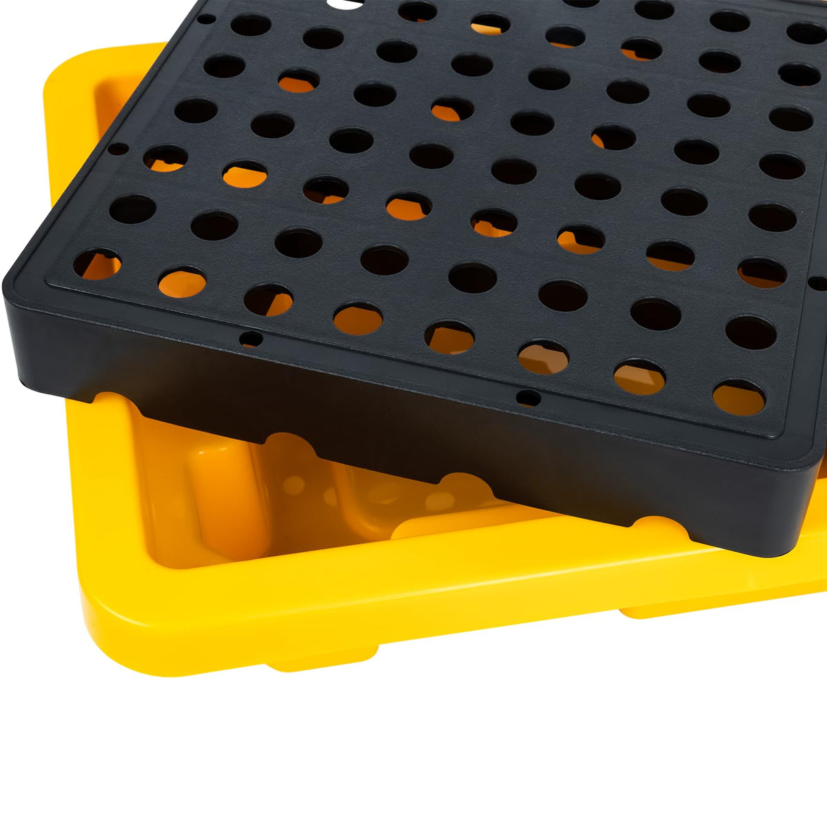 1 Drum Spill Containment Pallet, Leakproof Spill Tray with Drain