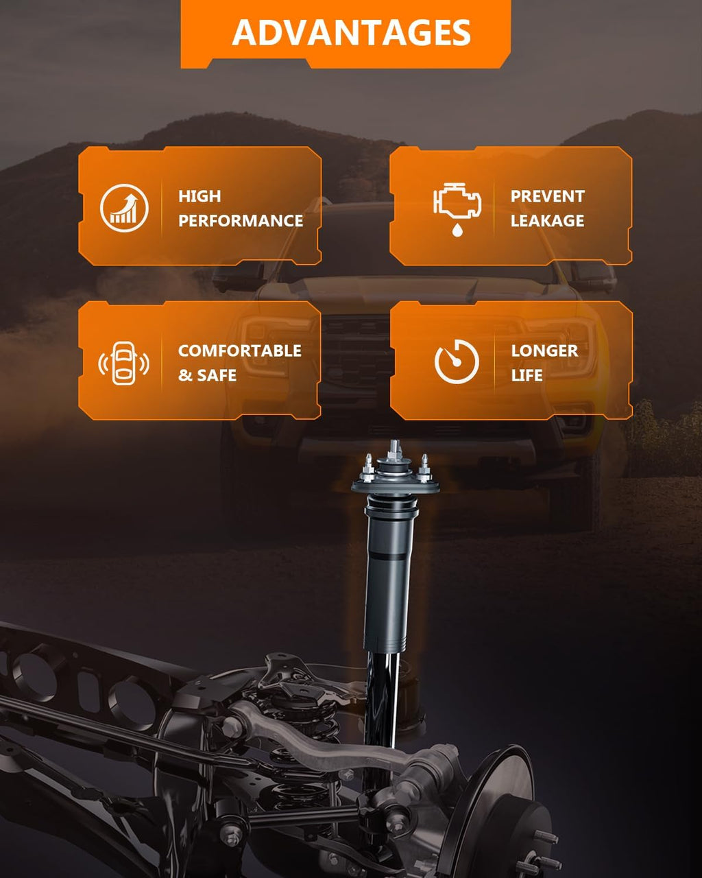 OCPTY Rear Shock Absorbers Struts for Chevy Equinox 2005-2017 345055 911258