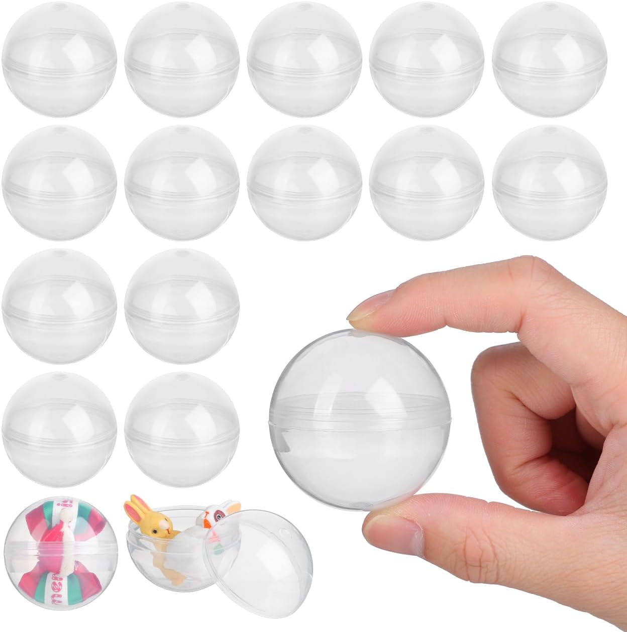50Pcs Clear Vending Machine Capsules 1.77 Inch Empty Gumball Machine Containers Transparent Plastic Round Balls for
