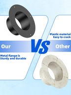 6 Inch Duct Connector Flange, Metal Dryer Vent Connector Fittings | Dust Collection Flange For Heating Cooling
