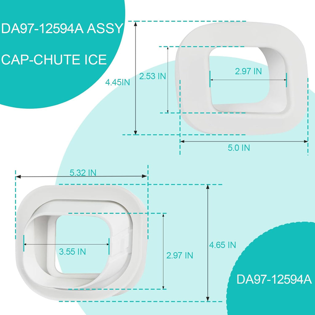 DA97-12594A Refrigerator Ice Chute Cap and Gasket Assembly fit for Samsung