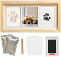 Paw Print Impression Kit for Dogs and Cats, 2 Clay, Large Ink Pad, Wooden Picture Frame, Pet Memorial Keepsake, Gift