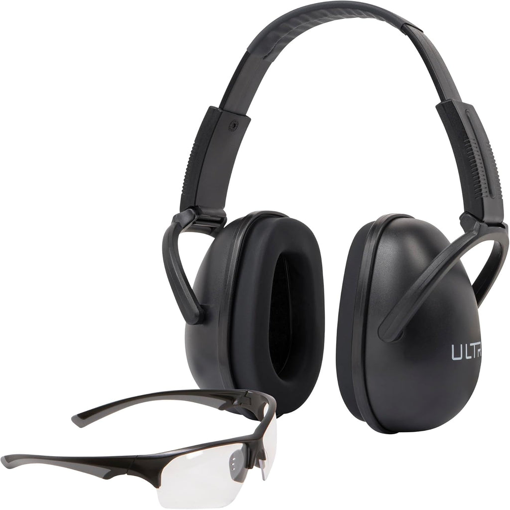 Allen Company Blocker Earmuff and Shooting Glasses Combo - Ear and Eye Safety - Hearing Protection and Noise