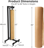 36" Vertical Paper Roll Dispenser, Butcher Paper Roll Rack & Cutter, Wheels