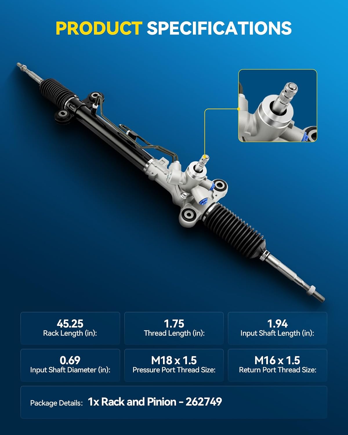 PHILTOP Power Steering Rack and Pinion Compatible with 2007-2011 CR-V