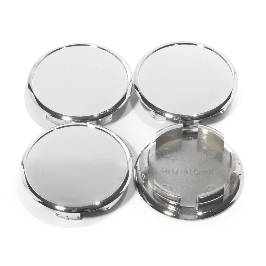 Open End Plus Plug Center Caps for Trailer RV Replacement EZ Lube Cap, 2.22in, Chrome, 4PCS
