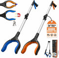 2 Pack 36" Magnetic Grabber Reacher Tool, Extra Long Reacher Grabbers, Easy Foldable Trash Pickup Tool, Heavy Duty
