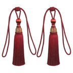 1 Pair Simple Elegant Curtain Cord Tie Drape Holdback Bedroom Curtain Buckle (Wine Red)