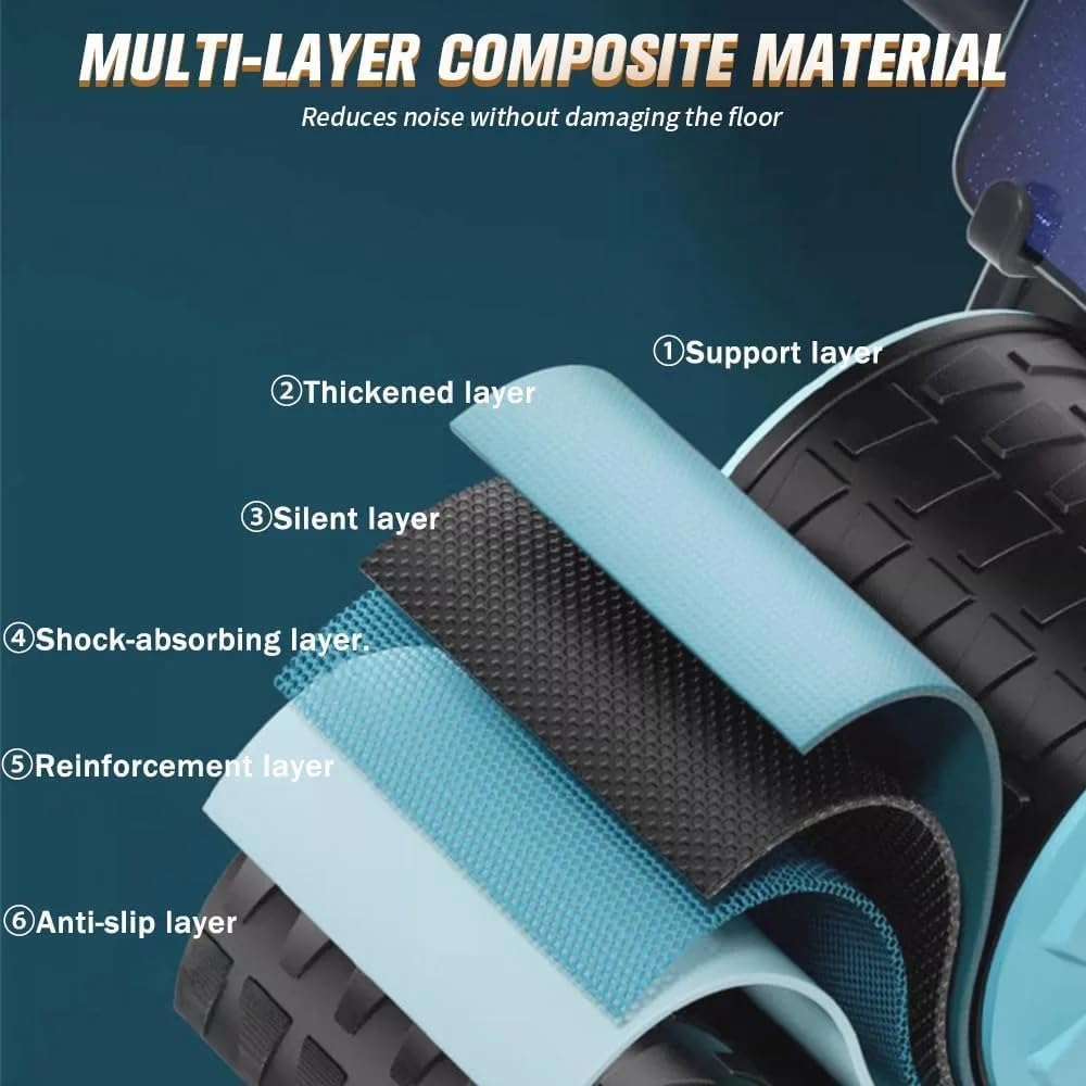 Elbow Support Ab Roller Wheel with Knee Mat & Timer | Portable Home Gym Fitness;Workout Equipment for Core Strength