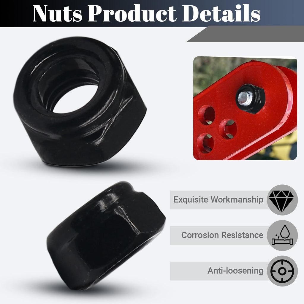PHITUODA M3 Hex Lock Nuts, M3 x 0.5mm, 50Pcs