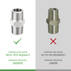 TAISHER 2PCS Forging of 316L Stainless Steel Hex Nipple, 3/4" NPT Male Pipe Fitting