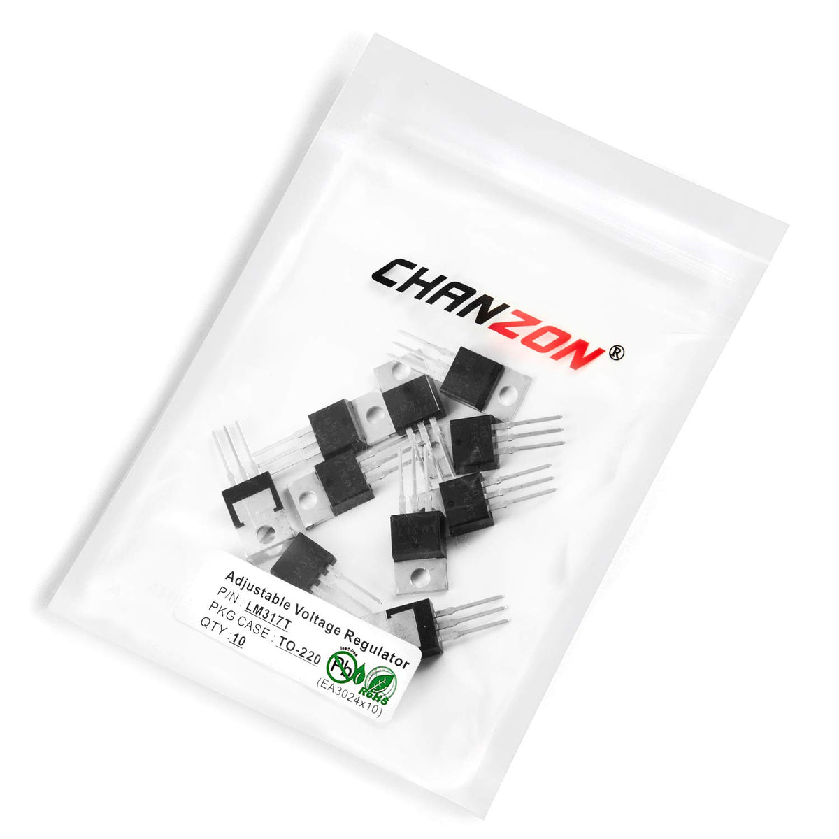 Chanzon 10pcs LM317T TO-220-3L Positive Adjustable Voltage Regulator IC