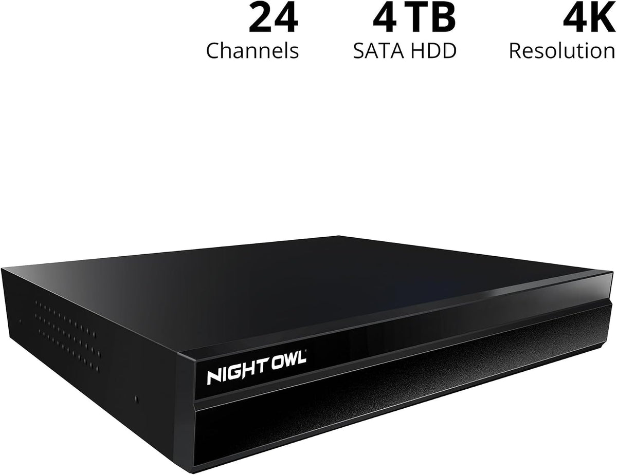 Power Over Ethernet 24 Channel NVR Video Home Security Camera System with 4TB Hard Drive (Add up to 16 Wired IP and 8
