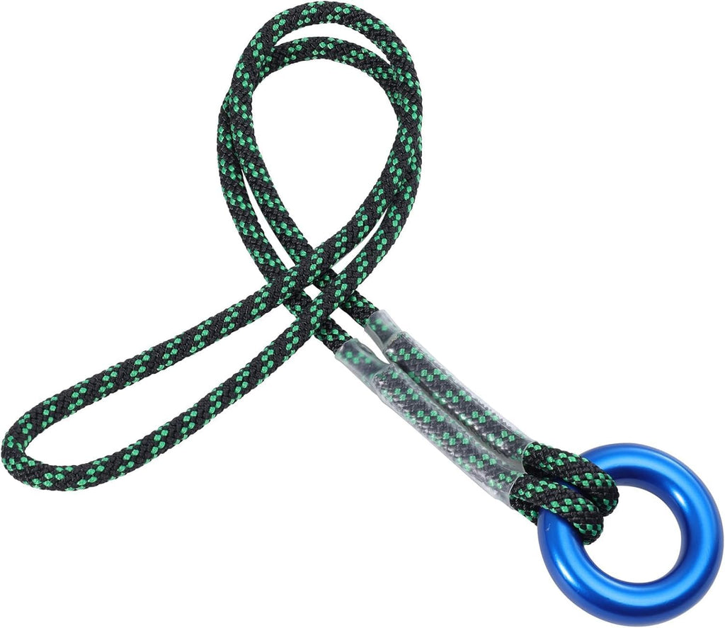 6mm (1/4") Pre-Sewn Prusik Loop Cord with Ring, 20 Inch Tree Climbing Rope | Polyester Anchor Cord, Tree Climbing