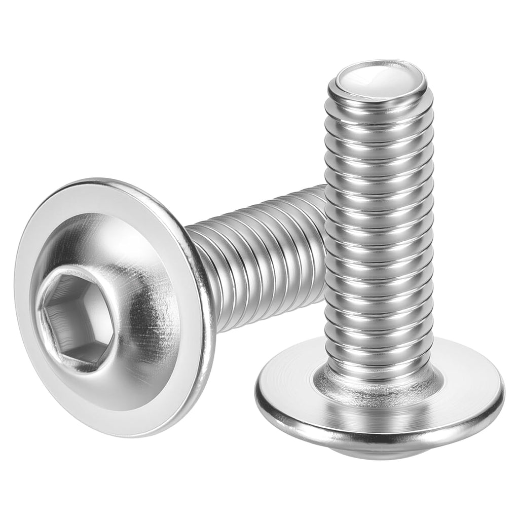 20pcs M6-1x18mm 304SS Flanged Button Head Socket Cap Screws