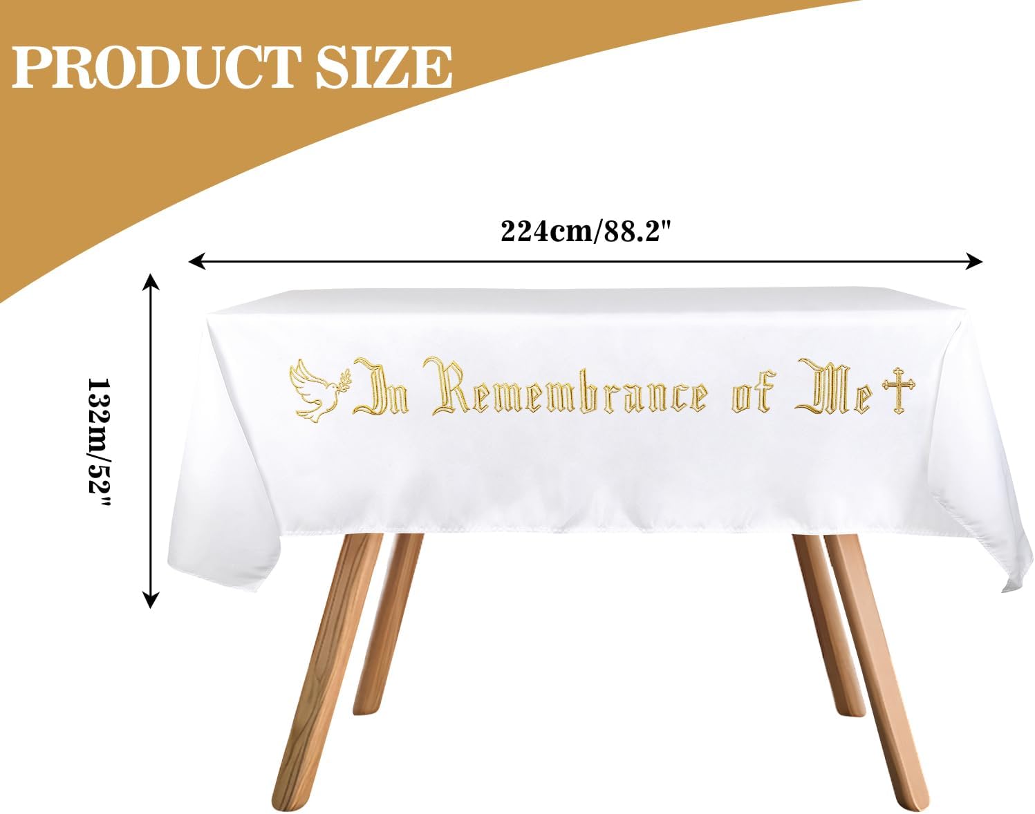 in Remembrance of Me Altar Frontal Holy Communion Table Cloth Cover 88.2x52in,Communion Table Cloths for Church and