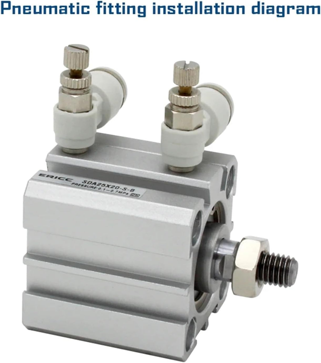 SDA50 Series Male Thread air Pneumatic Cylinder Double Acting Compact Cylinder Bore 50mm Stroke 5-100mm SDA50X100-B-S(SDA50x5-B)