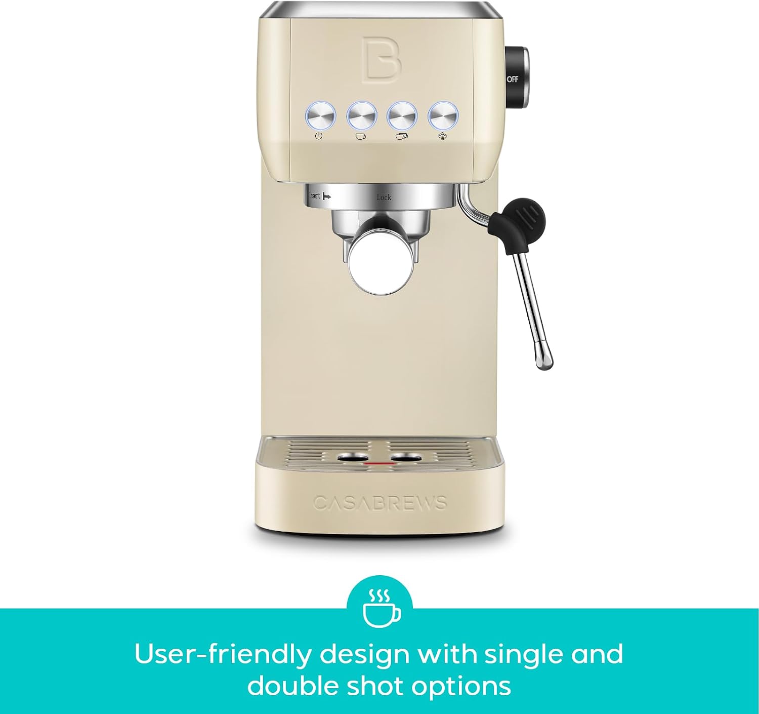 3700 Essential Espresso Machine, Stainless Steel Espresso Maker | 20-Bar Italian Pump, Powerful Steam Wand, 43.9oz