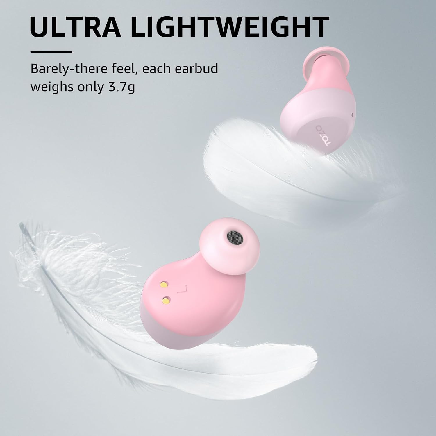A1 Wireless Earbuds Bluetooth 5.3 Light Weight in Ear IPX5 Waterproof Headphones 2 Mic for AI Calls, Immersive