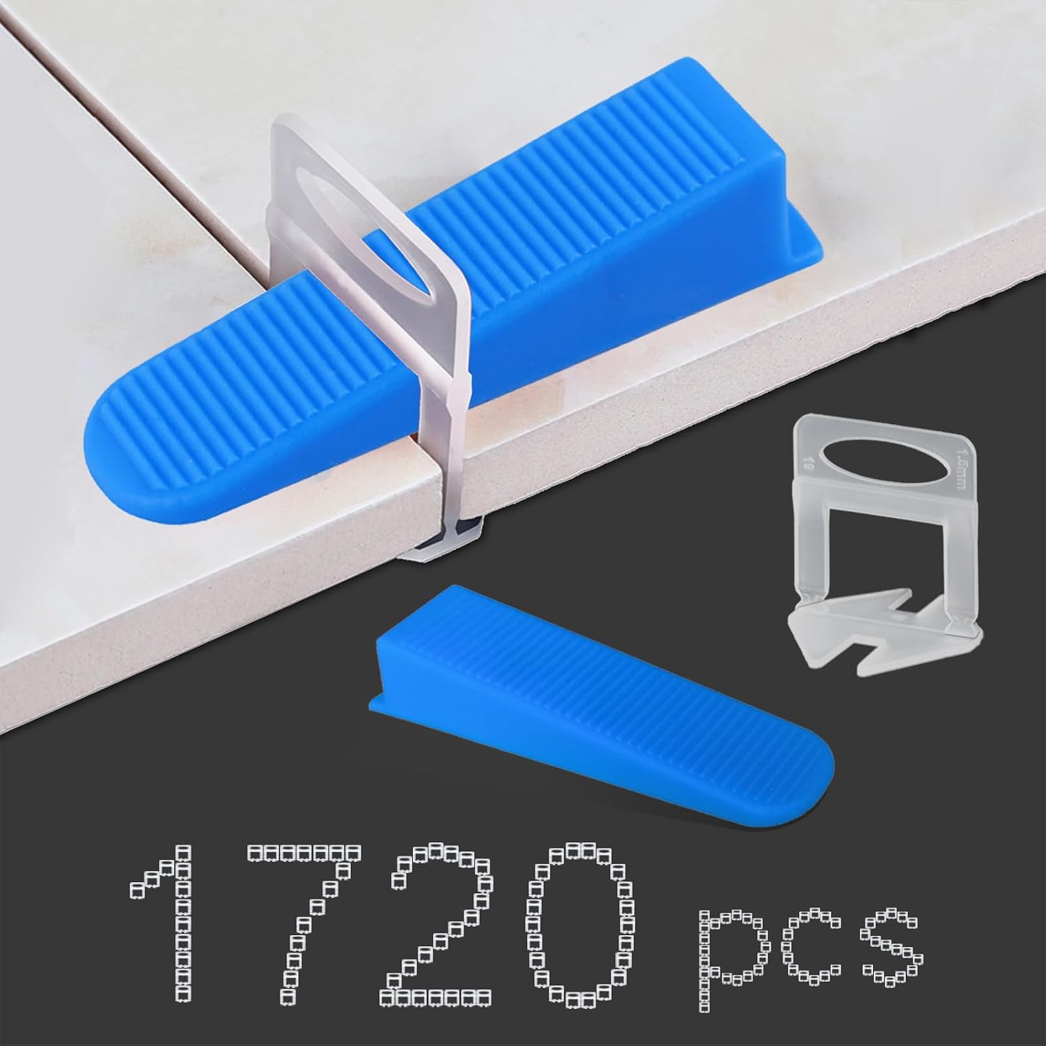 Tile Leveling System 1/16”Kit 1400pcs Tile Leveler Spacers Clips +320pcs Reusable Wedges Tile Leveler Tool Set for