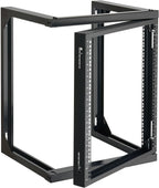 VEVOR 12U Wall Mount Server Rack, 150 lbs Max Load Capacity, Open Frame Network Rack with 180 Degrees Gate Swing, Carbon Steel, for 19-Inch IT Network Equipment & AV Devices Computer Server, Black