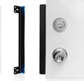 Door Latch Guard Plate 12” with 1” Offset Cover, Protector Shield | For Outswing Door Security, for Door