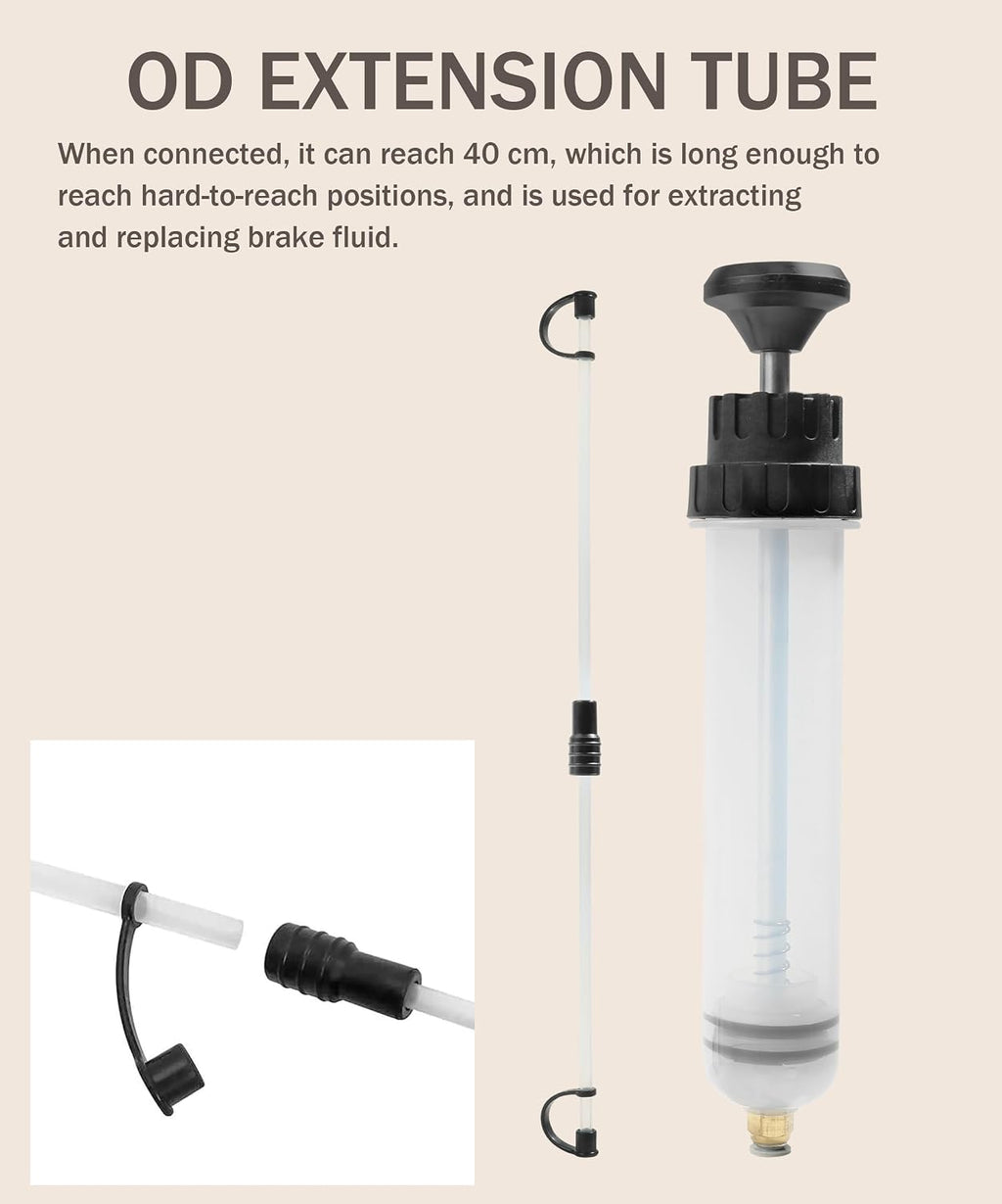 bylikeho Oil Extractor,Fluid Extractor,Car Accessories Auto Syringe Pump Automotive Fluid Syringe Pump Manual Suction Vacuum Fuel for Power Steering Transmission Gear Oil & Brake Fluid Transfers