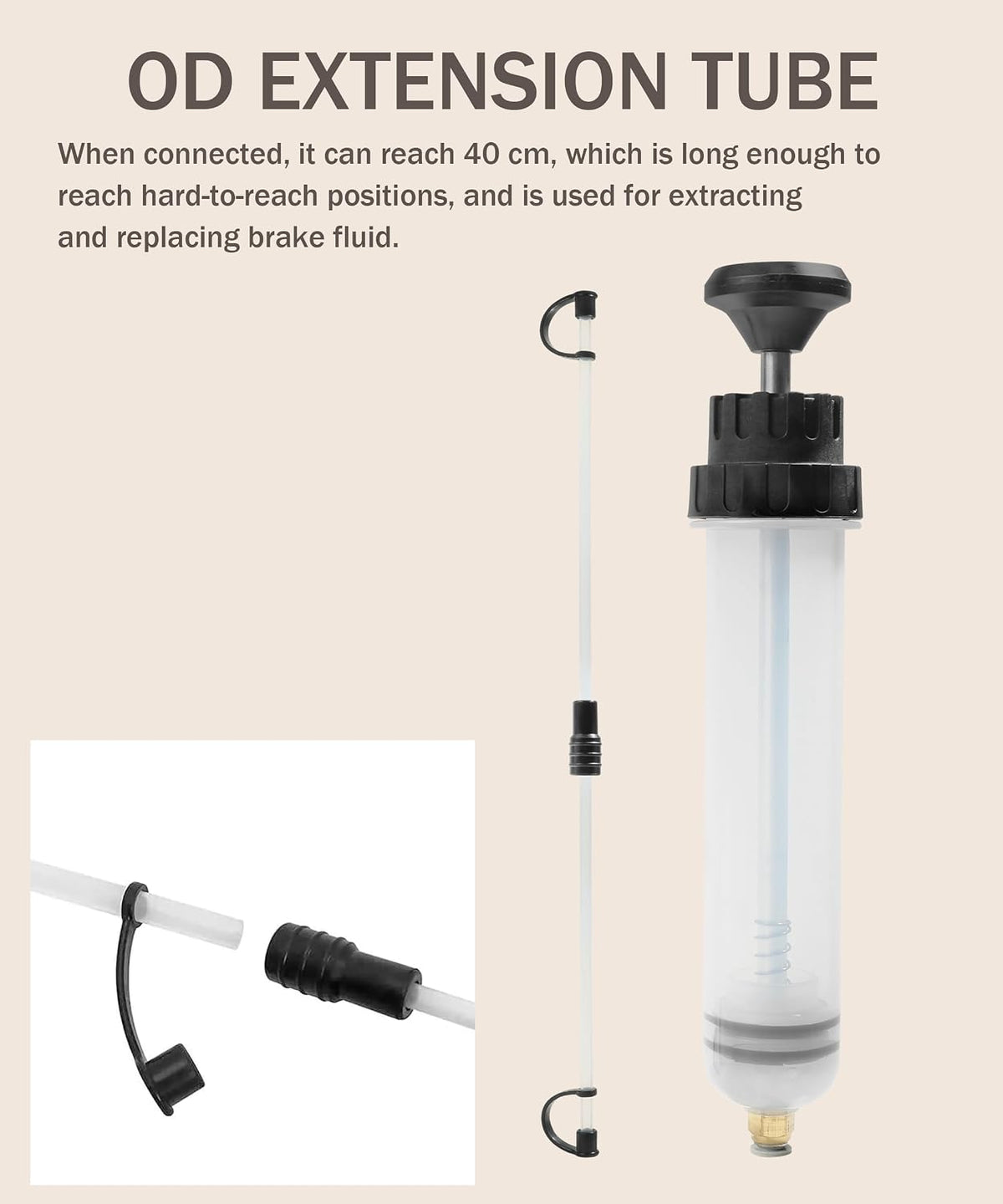 bylikeho Oil Extractor,Fluid Extractor,Car Accessories Auto Syringe Pump Automotive Fluid Syringe Pump Manual Suction Vacuum Fuel for Power Steering Transmission Gear Oil & Brake Fluid Transfers