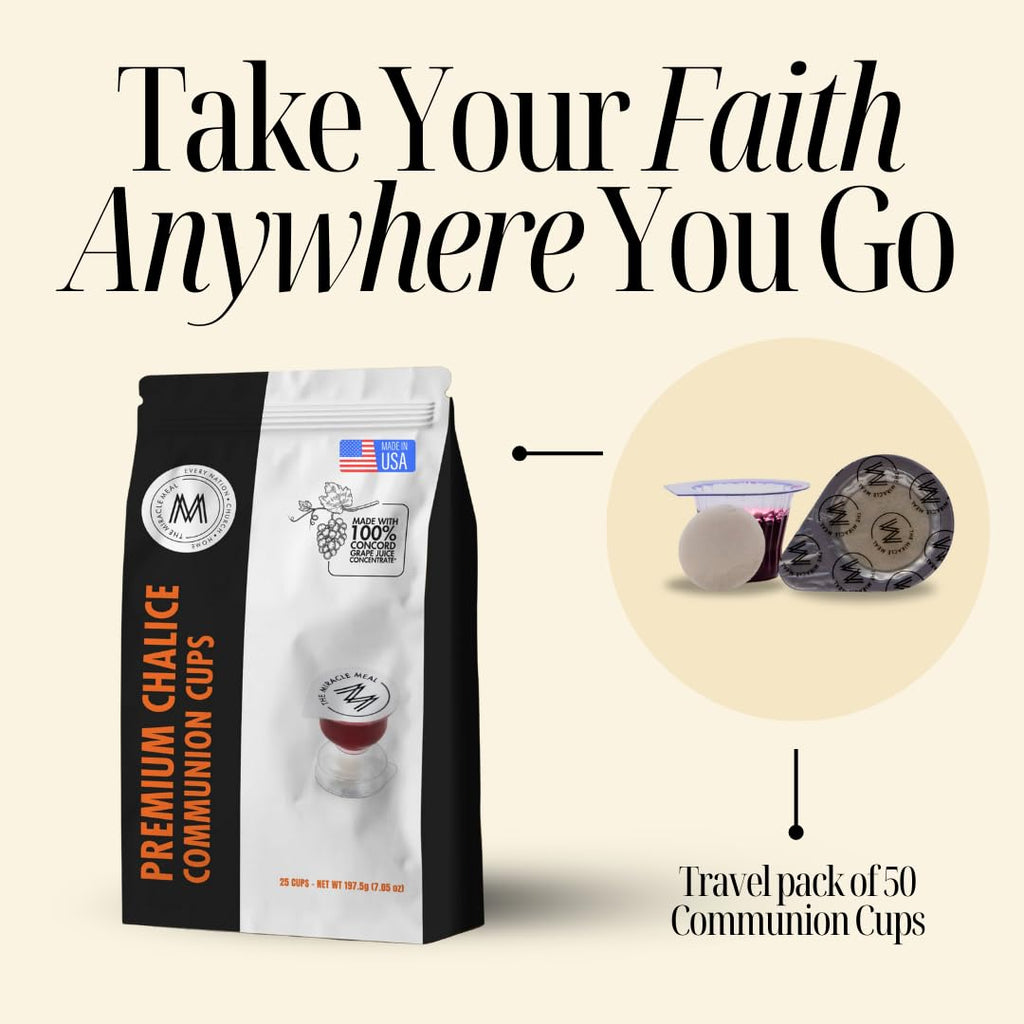 Miracle Meal Chalice Communion Cup & Wafer Set, Travel Pack of 25-Cups