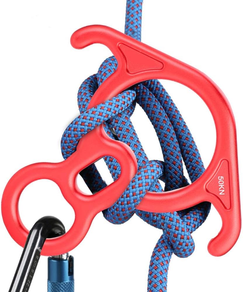 50KN Rescue Figure 8 Descender Climbing Belaying and Rappelling Gear Belay Device7 075 Aluminum Alloy Rigging Plate