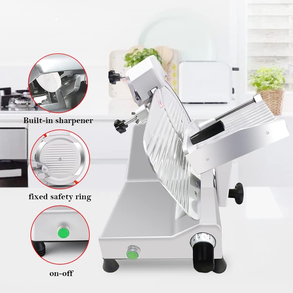 Commercial Meat Slicer340W,10in Electric Food Slicer,Frozen Meat DeliSlicer