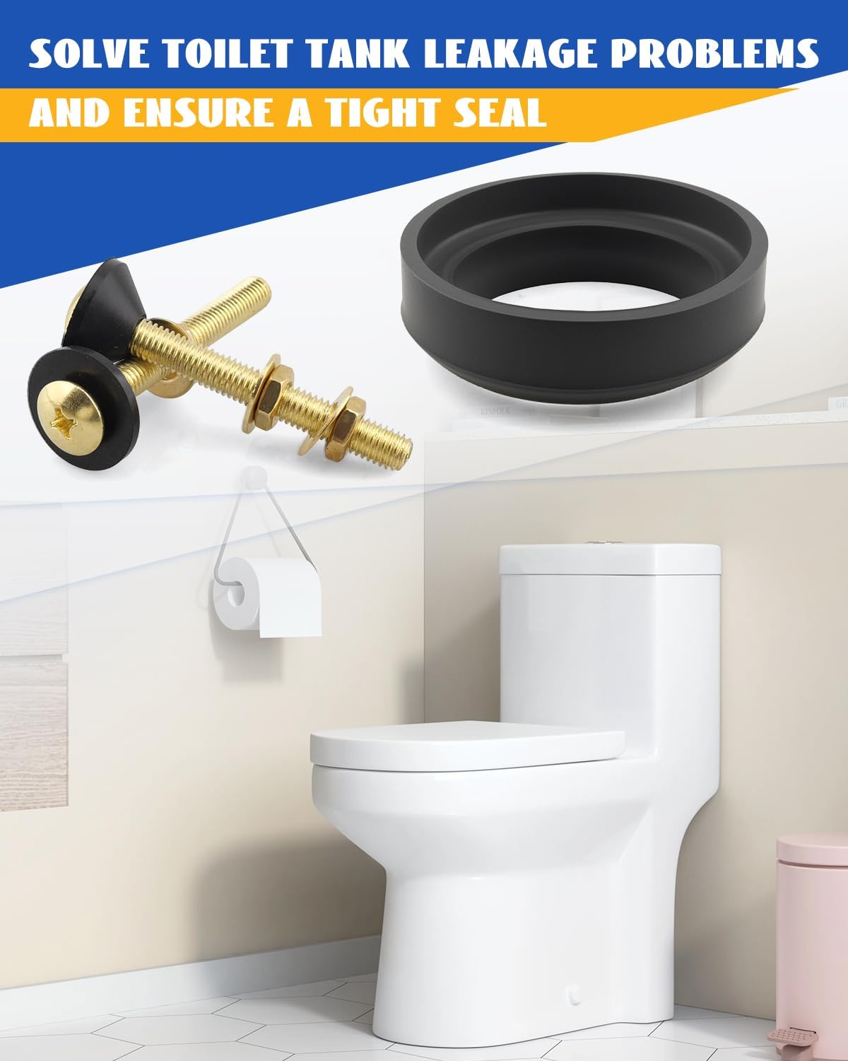 Tank to Bowl Repair Kit Include Gasket Fit for Toto Drake Toilets Two Piece Model, Fit for Eco Drake Toilets ST701 ST703 ST706 ST723 ST743 Replace 9BU024E THU833-A