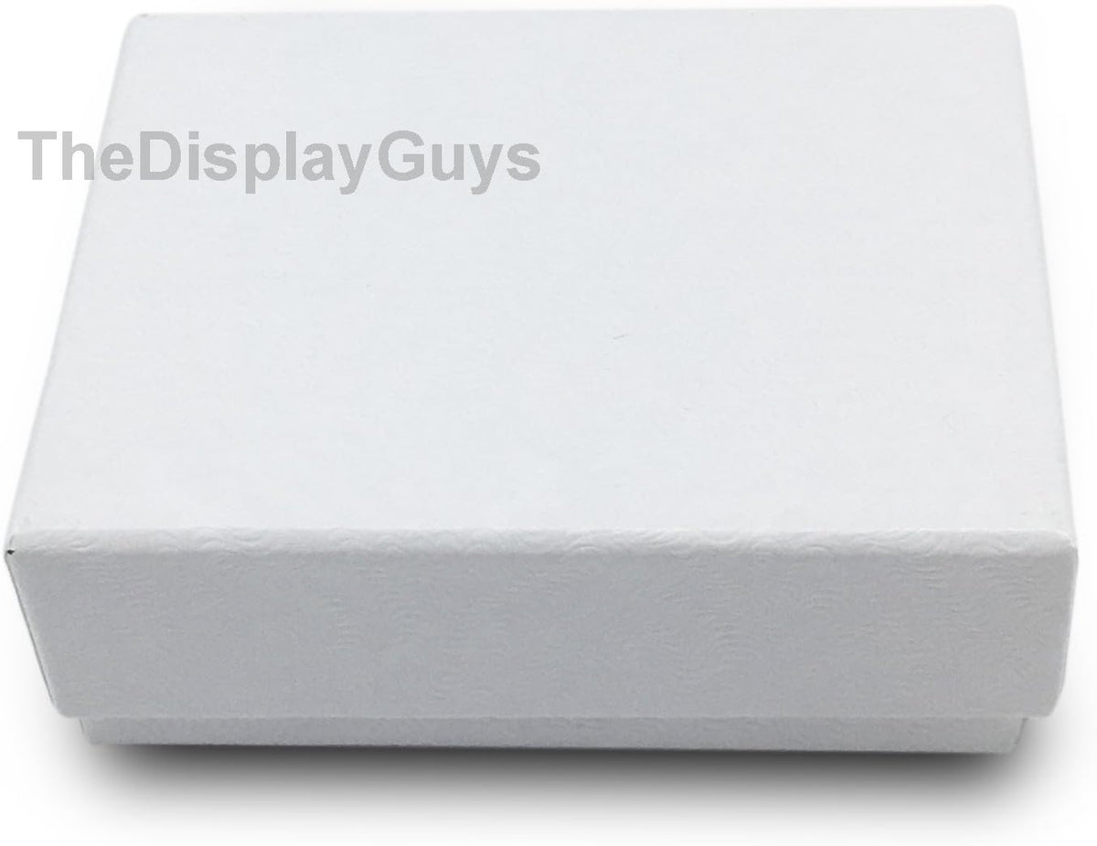 TheDisplayGuys 25 Cardboard Jewelry Gift Boxes with Inserts - White Swirl