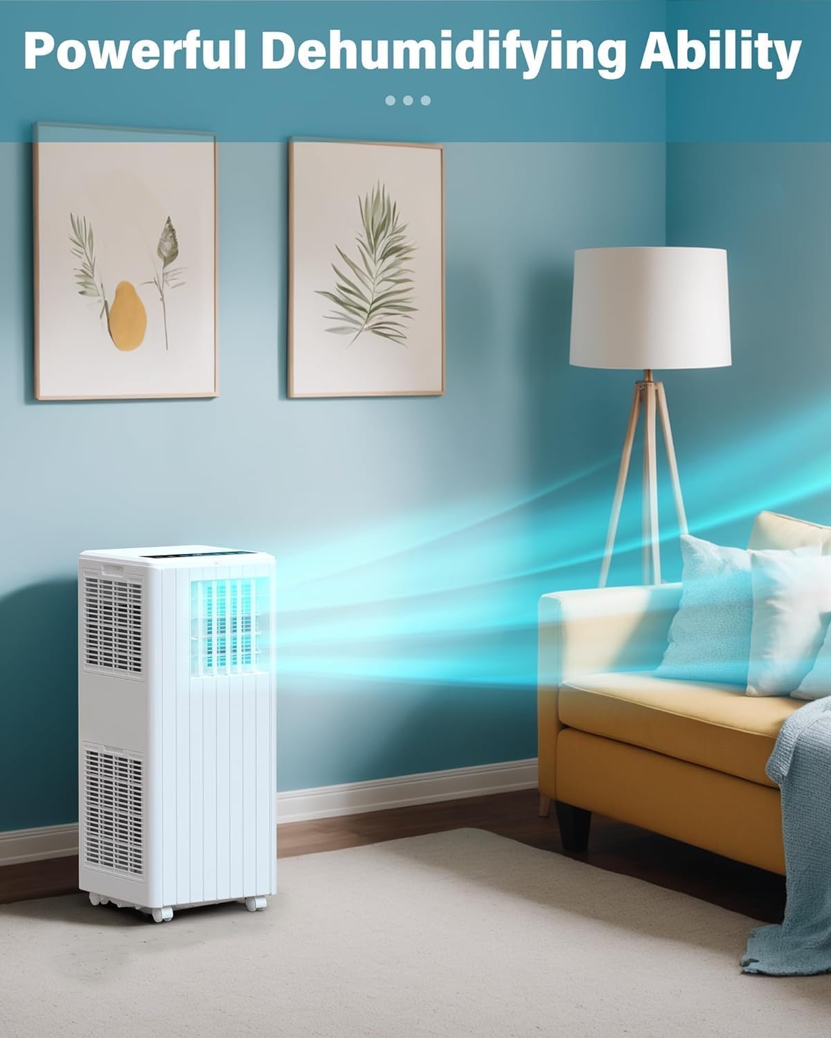 8000 BTU Portable Air Conditioner, 3-in-1 Portable AC Cooling, Dehumidifying & Fan for Bedroom, Apartment, Dorm &