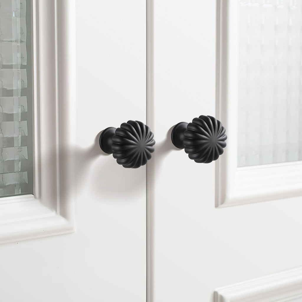 Matte Black Cabinet Knobs，10 Pack Solid Drawer Pulls for Dressers