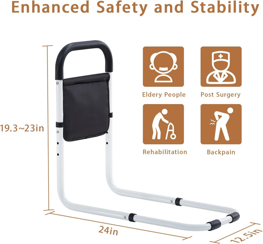 Bed Rails for Elderly Adults Safety, Bed Assist Rails for Seniors, Adjustable (19.3"-23") with 0.47 in Thick Steel