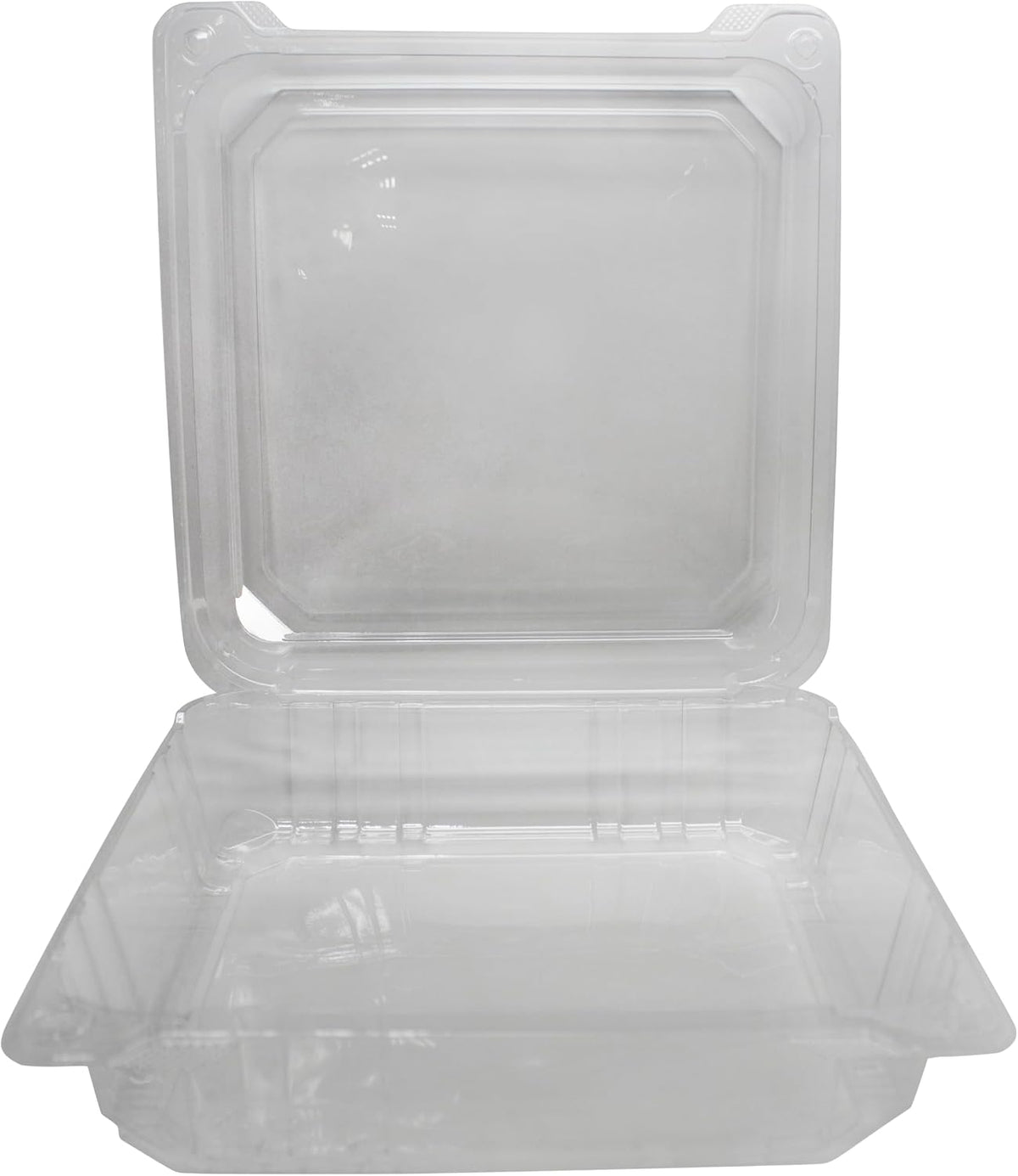 Clamshell Take Out Food Containers [9.3"x8.6" - 200 ct] Durable, Stackable, Crack-Resistant To Go Boxes | Translucent