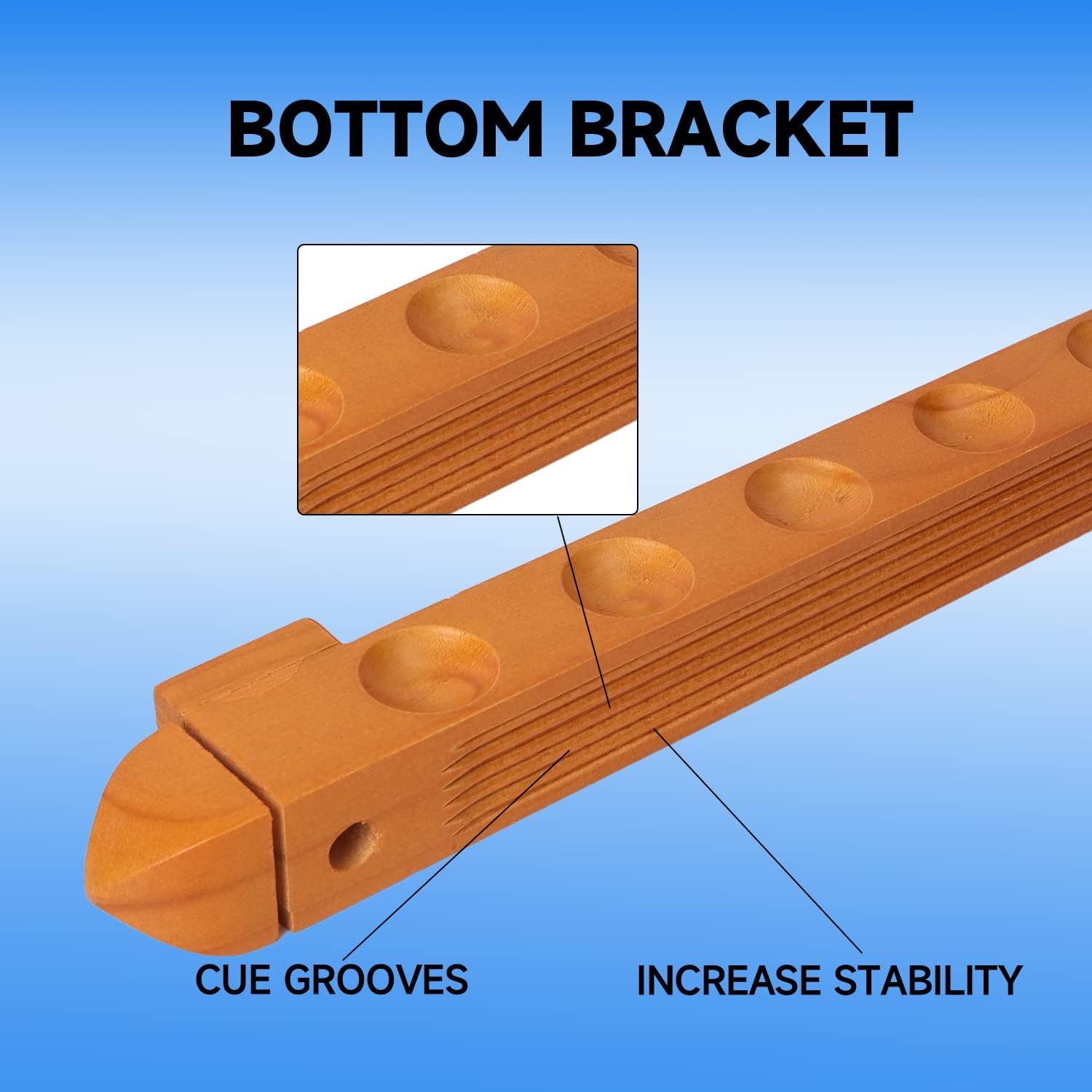 GSE 2-Piece Wooden Wall Mounted Billiard Pool Cue Rack Holds 6/8/12 Cues | Several Colors Available, Pool Stick