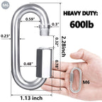 Lsqurel Quick Link 304 Stainless Steel Locking Carabiner Heavy Duty