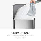 Code Q 40 Count, Dispenser Pack Custom Fit Liners, Drawstring Trash Bags, 50-65 Liter / 13-17 Gallon, White