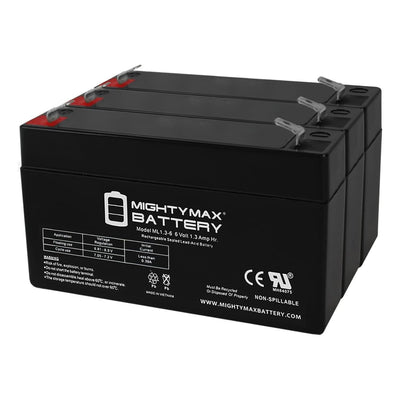 ML1.3-6 6V 1.3AH SLA Battery F1 Terminal - Pack of 3