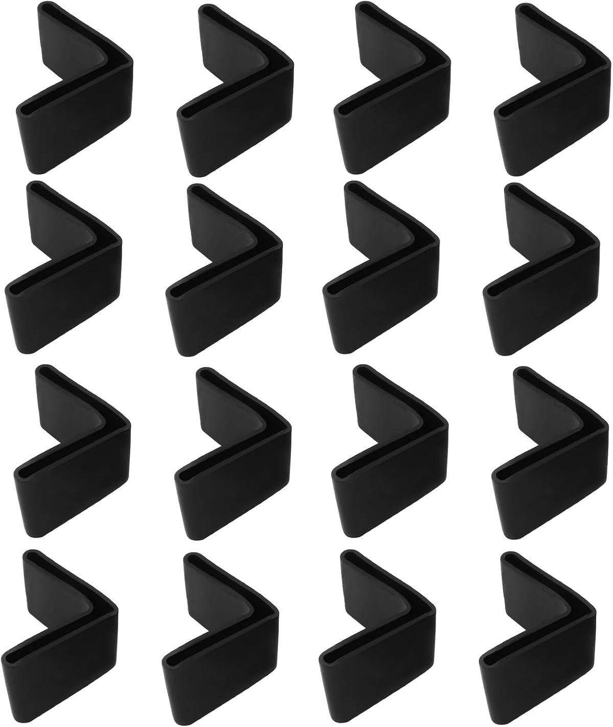 Rubber Angle Iron Caps, 1-1/2inch/40mm, 16 PCS, L Shaped