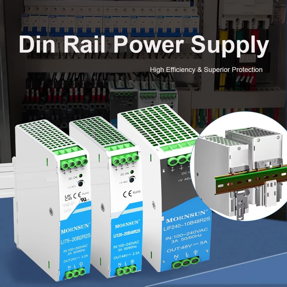 AC/DC 75W 24V 3.2A Output DIN Rail Power Supply Built in Active PFC